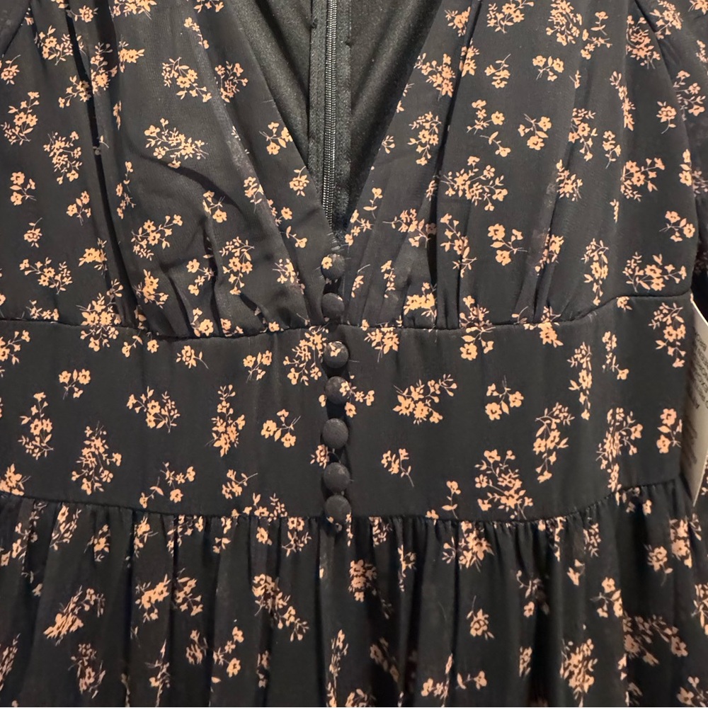 NWT Mac Duggal Sz 0 Black Floral Maxi Gown 55431 - Picture 6 of 12
